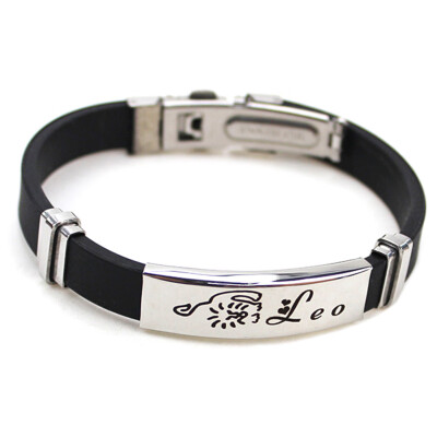 

Personality 12 Constellations Stainless Steel Buckle Leather Bracelet Fashion Wild Unisex Adjustable Bracelet Jewelry Hot Gift