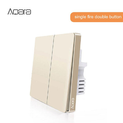 

Aqara QBKG03LM Wall Switch Intelligent Home Switching Remote Control Home Kit single fire double button - Golden&Silvery