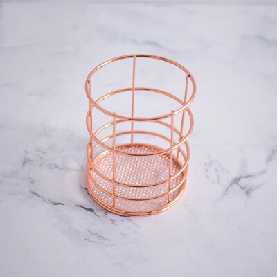 

Siaonvr Metal Pen Pencil Holder Oval Shape Desk Stationery Organizer Wired Mesh Design