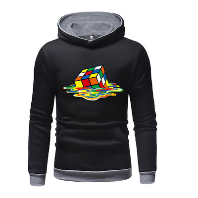 

Toponeto Mens Long Sleeve Hooded Solid Color Print Autumn Sweater Turtleneck Sweater