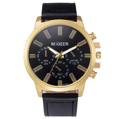 

Gobestart MIGEER High-End Fashion Mens Stainless Steel Watch Analog Alloy Quartz Watch