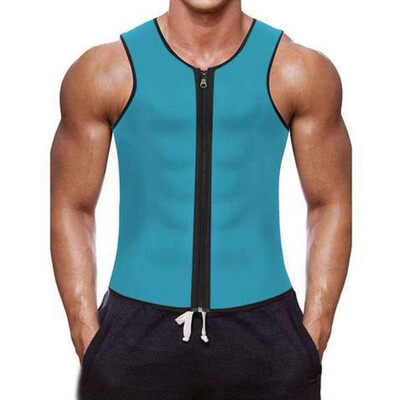 

New Men Zippered Sports Vest Speed Wicking Abdomen Corsets Neoprene Corset Slimming Belt Belly Body Shaper Sports vest