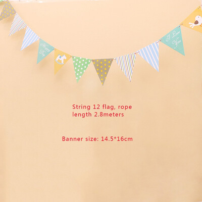 

FUNNYBUNNY Babys Birthday Flag Hanging Ornaments Childrens Day Birthday Party Decoration Cartoon Flower Banner