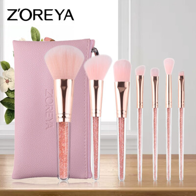 

〖Follure〗ZOREYA7 Crystal Cosmetic Brush Drilling Plastic Handle Artificial Fiber Pink