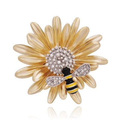 

Cute Little Bee Brooch Daisy Corsage Coat Coat Dot Decoration