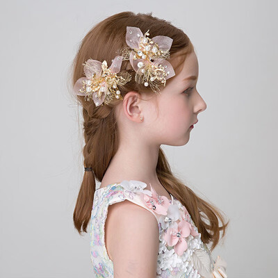 

Childrens tiara hair accessories girls princess headband Korean girl hairpin clip gold flower hairpin flower girl jewelry