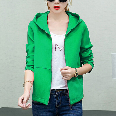 

Autumn Womens Ladies Long Sleeve Hooded Jacket Zip Up Casual Sport Coat Tops