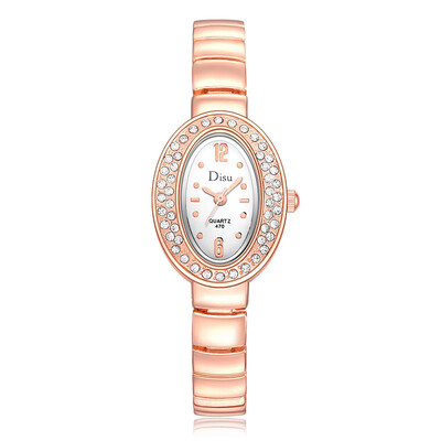 

Personality oval head quartz watch fashion trendy full diamond steel belt watch ladies watch
