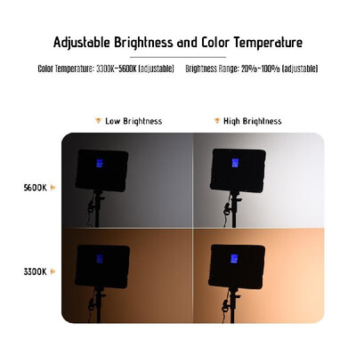 

Viltrox VL-D640T Professional Ultra-thin Bi-color Dimmable LED Video Light 3300K-5600K CRI 95 with Remote Controller for Portrait