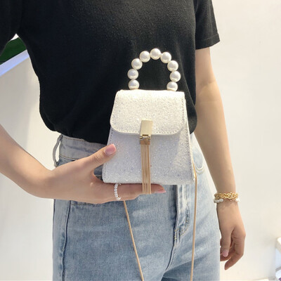 

Tailored Womens Sequin Pearl Shoulder Bag Fashion Ladies Chain Clutch Bag Messenger Bag