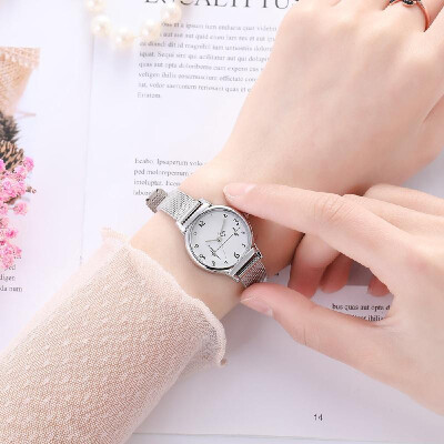 

Women Simple Mesh Band Watch Lady Fashion Alloy Case Quartz Wrist Watch