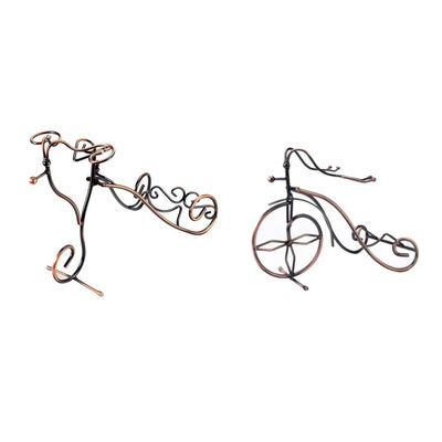 

Retro Bicycle Design Wine Holder Bronze Iron Rack Metal Red Wine Bottle Holder for Home Bar