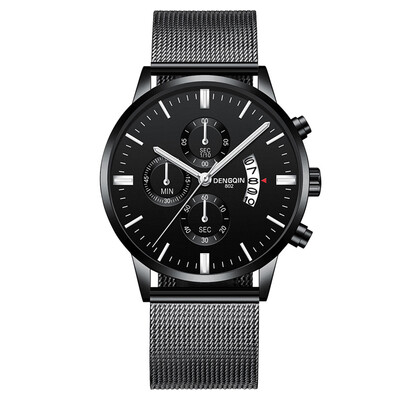 

Gobestart Luxury Quartz Sport Military Stainless Steel Dial Band Wrist Watch