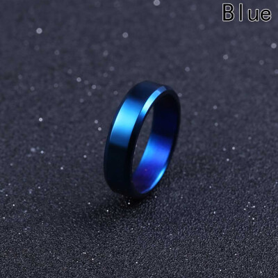 

6mm Width Titanium Stainless Steel Smooth Ring For Women Fine Jewelry