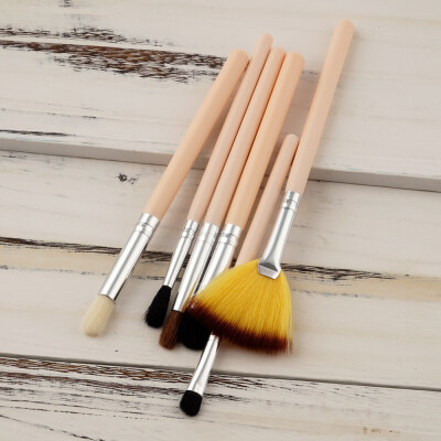 

Toponeto 6PCS Wood Cosmetic Eyebrow Eyeshadow Brush Makeup Brush Sets Tools