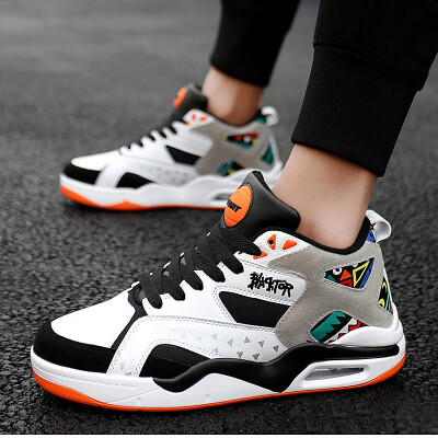 

Fashion air cushion shoes mens couples tide shoes casual wild running shoes high to help non-slip basketball shoes