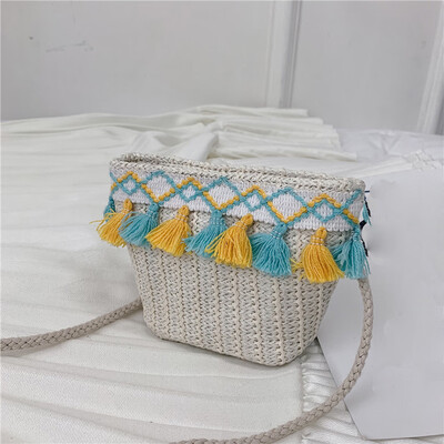 

Tailored Children Small Bag Fashion Girl Messenger Bag Mini Straw Change Accessory Bag