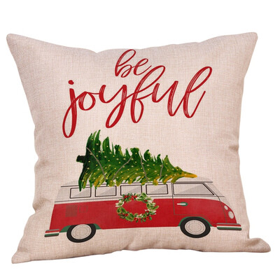 

Siaonvr Merry Christmas Pillow Cases Cotton Linen Sofa Cushion Cover Home Decor