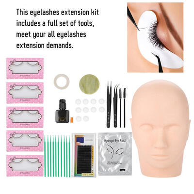 

Greensen 11pcs Set Eyelashes Extension Kit Grafting False Eyelashes Tweezers Cleaning Rods Glue