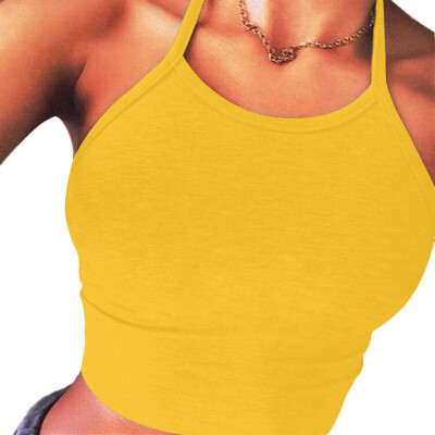 

Women Sexy Fashion Casual Knit Shoulder Strap Vest Tight-fitting Sling Vest Bra Underwear Tank Top