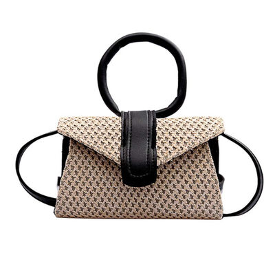 

Fashion Women Solid Color Circle Wristlet Envelop Crossbody Shoulder Woven Bag