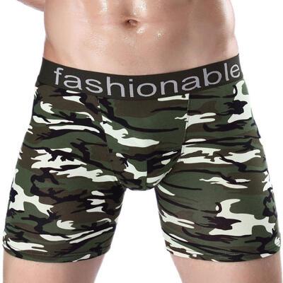 

Mens Long Leg Camo Boxer Briefs Cotton Performance Underwear