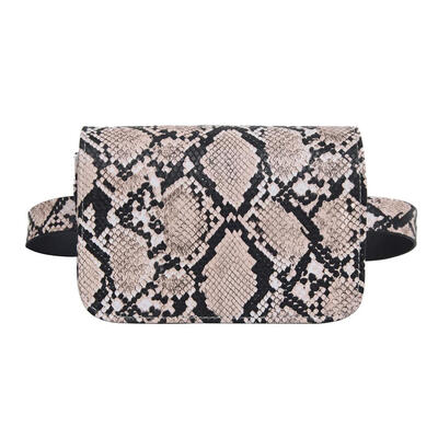 

Snake Print Flap Waist Bags Women Small Leather Serpentine Fanny Chest Pack