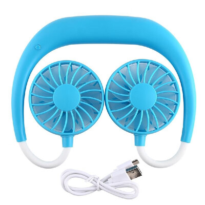

New Neckband Fan Handheld Sports Fan 3 Speeds Adjustable Wearable Fan Charging Hanging Fan Portable Lazy USB Travel Fan