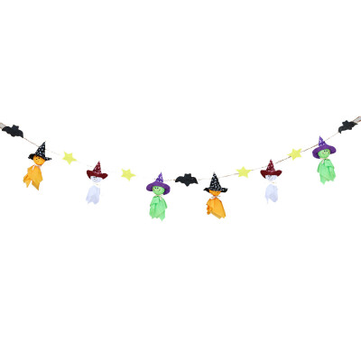 

Toponeto Ghost String Flags Halloween Hanging Ornaments Pendant Decors Photobooth Props