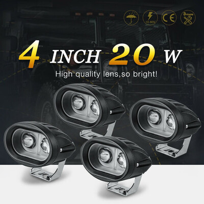 

LED Work Light Bars 4inch Flood Beam Bumper Fog Driving Pods Motorbike Cars ATV