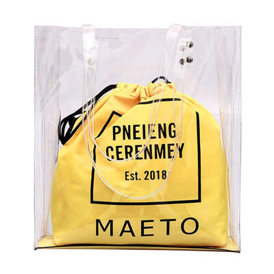 

Summer Women Casual Handbags Clear PVC Shopping Beach Shoulder Bags Totes