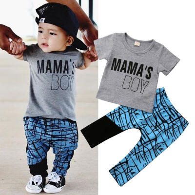 

Toddler Kids Baby Boy Cotton TopsHarem Stripe Pants Legging Outfits Clothes