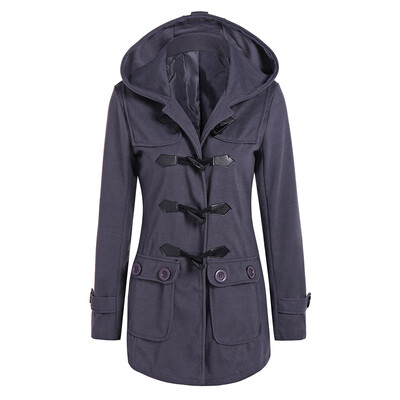 

Hooded Flap Pockets Duffle Coat