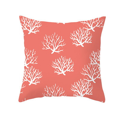 

〖Follure〗Living Coral Polyester Pillow Case Sofa Car Waist Throw Cushion Cover Home Decor