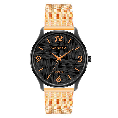 

Gobestart Fashion Cool Unique Digital Literal Multi Layer Dial Men Quartz Mesh Belt Watch