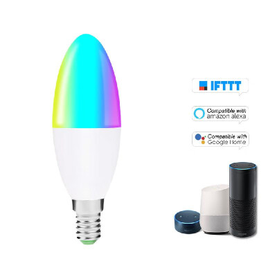 

V16- Smart WIFI LED Bulb RGBW LED Candle Bulb 6W E27 Dimmable Light Phone Remote Control Group Control Compatible with Alexa Goo