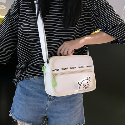 

Womens bag 2019 new fashion trend shoulder bag summer small fresh canvas bag student ins wild Messenger bag