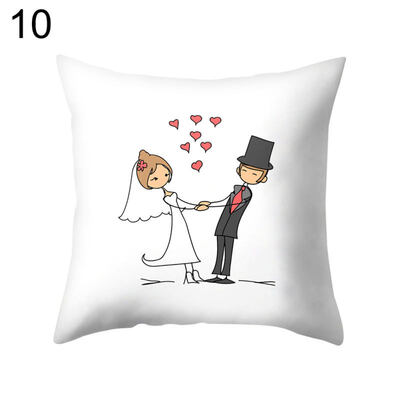

Love Wedding Bride Groom Pillow Case Cushion Cover Sofa Car Bedroom Decoration