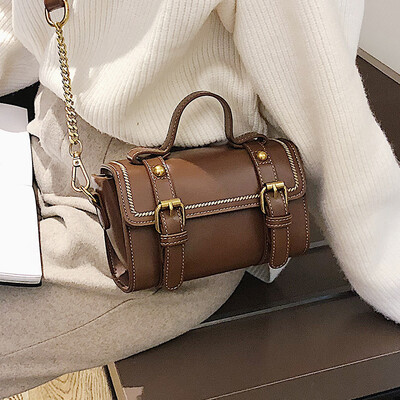 

Bag female 2019 new Hong Kong style leisure slung small bag ins super fire wild shoulder bag Boston bag tide