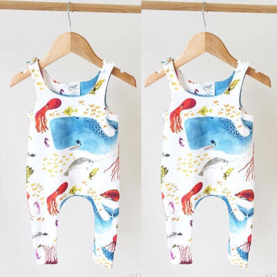 

Newborn Baby Boys Girls Whale Sleeveless Romper Jumpsuit Outfits Clothes Summer