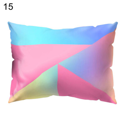 

Color Block Stripe Circle Pillow Case Cushion Cover Sofa Bed Car Office Decor