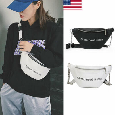 

Fashion Women Waist Bag Fanny Pack Shoulder Chest Bag Bum Hip Purse Travel PU
