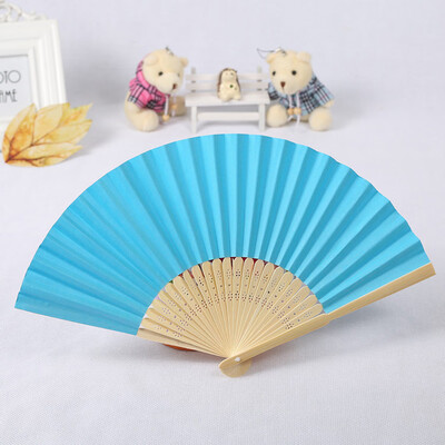 

〖Follure〗Pattern Folding Dance Wedding Party Lace Silk Folding Hand Held Solid Color Fan