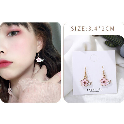 

New Hot Sell Small Stud Earrings Set For Women Girl Stud Earrings Vintage Cherry Pattern Alloy Wild Sweet Jewelry Earrings