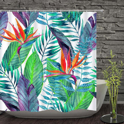 

Shower Curtain Leaves Decorative Bath Curtains Waterproof Polyester Fabric Anti-mildew Bathroom Curtains for Bathtub Showers