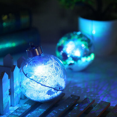 

LED Snowflake Transparent Christmas Ball DIY Fillable Craft Plastic Ball Romantic Jewelry Gift Christmas Hanging Tree Ball