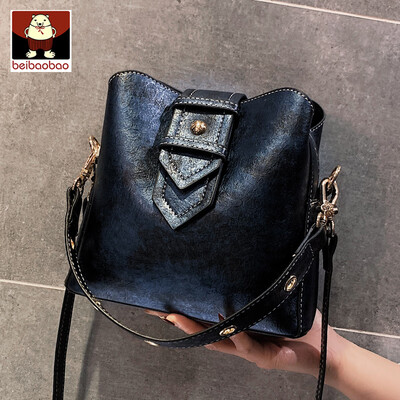 

French minority bag girl 2019 new Korean version simple bucket bag 100 ins single shoulder oblique satchel