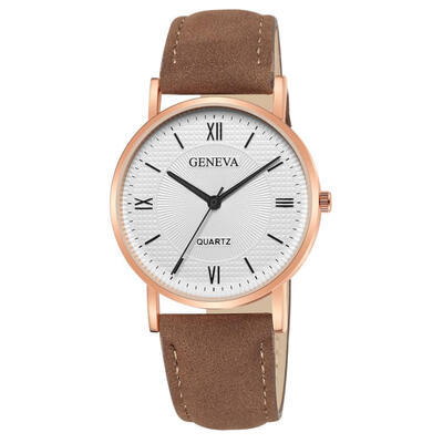 

New Fashion Vintage Men Women Watch Roman numeral Dial Leather Band Quartz Analog Unique Wrist Watches Montre Femme kol saati F