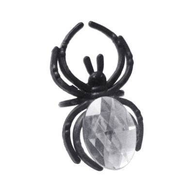 

Plastic Fake Gemstone Spider Women Finger Ring Halloween Christmas Party Decor