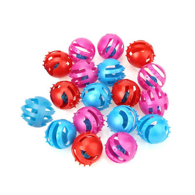 

18pcs Plastic Hollow Out Cat Bell Balls Pet Sound Rattle Interactive Toys